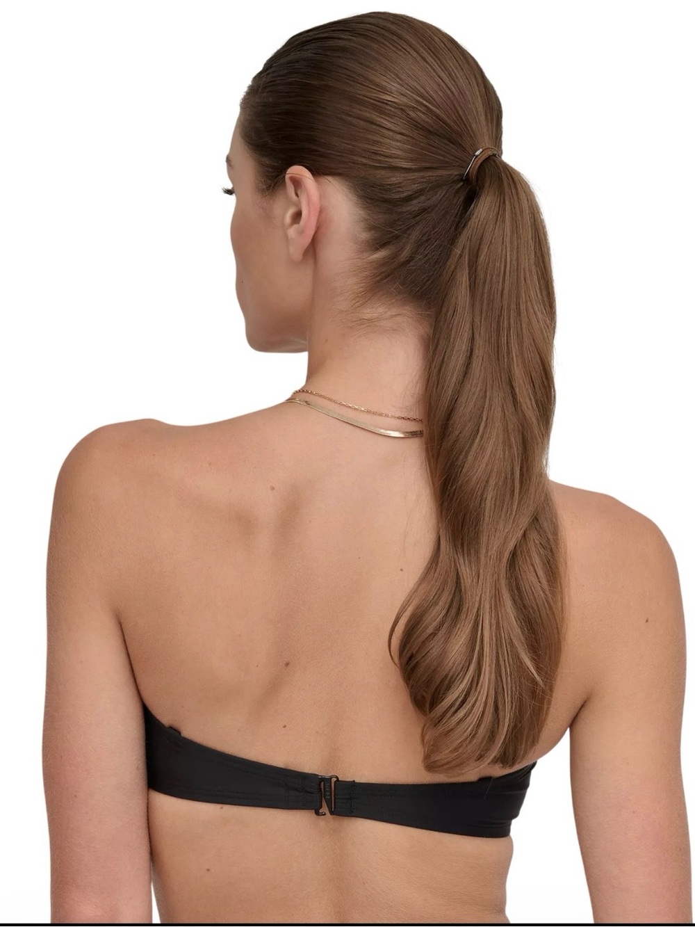 Black Shirred U-wire Bandeau Bikini Set - Picture 3 of 4